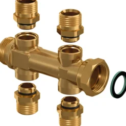 Uponor aqua plus fordeler m/løpemutter wtr dr 3/4"mt/sn 2x2x1/2"mt c/c 50mm