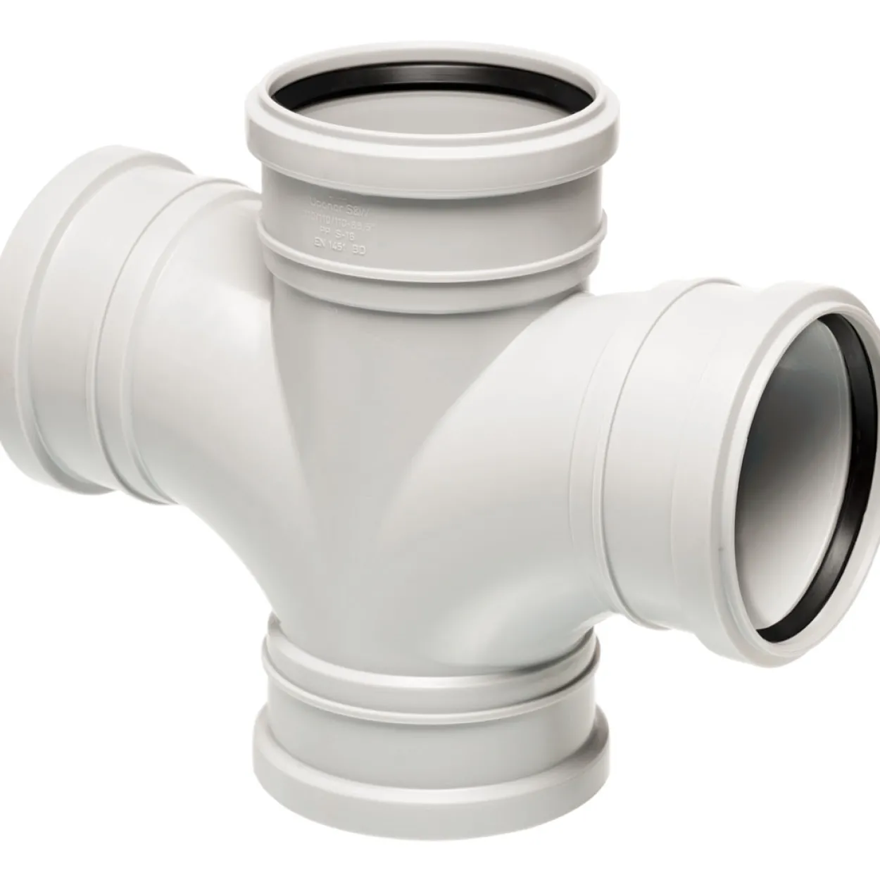 Uponor decibel dobbelt grenrør 110/110-88.5 3 muffer htp hvit