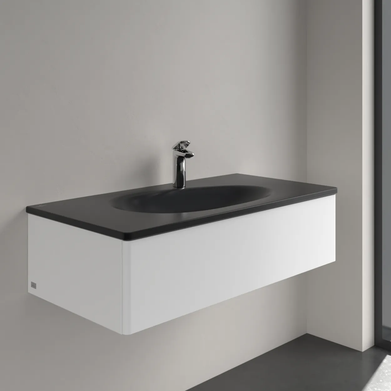 V&b antao servant c+ 100x50 m/skjult overløp pure black