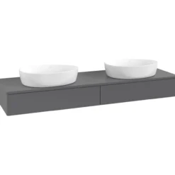 V&b antao servantskap 2 skuffer glatt 1600x190x500 for 2 serv. m/kranhull antrasitt