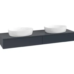 V&b antao servantskap 2 skuffer glatt 1600x190x500 for 2 serv. m/kranhull blå