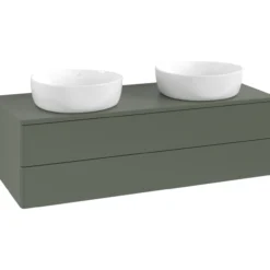 V&b antao servantskap 2 skuffer glatt 1200x360x500 for 2 serv. m/kranhull grønn