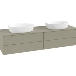 V&b antao servantskap 4 skuffer glatt 1600x360x500 for 2 serv. m/kranhull stengrå