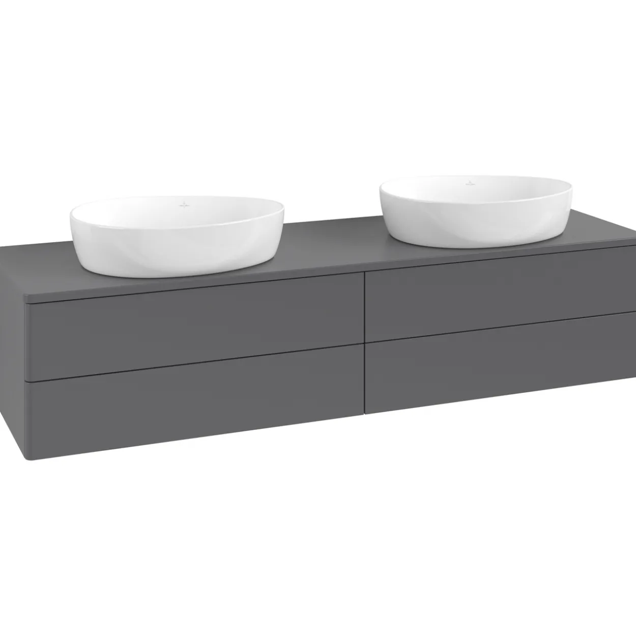 V&b antao servantskap 4 skuffer glatt 1600x360x500 for 2 serv. u/kranhull antrasitt