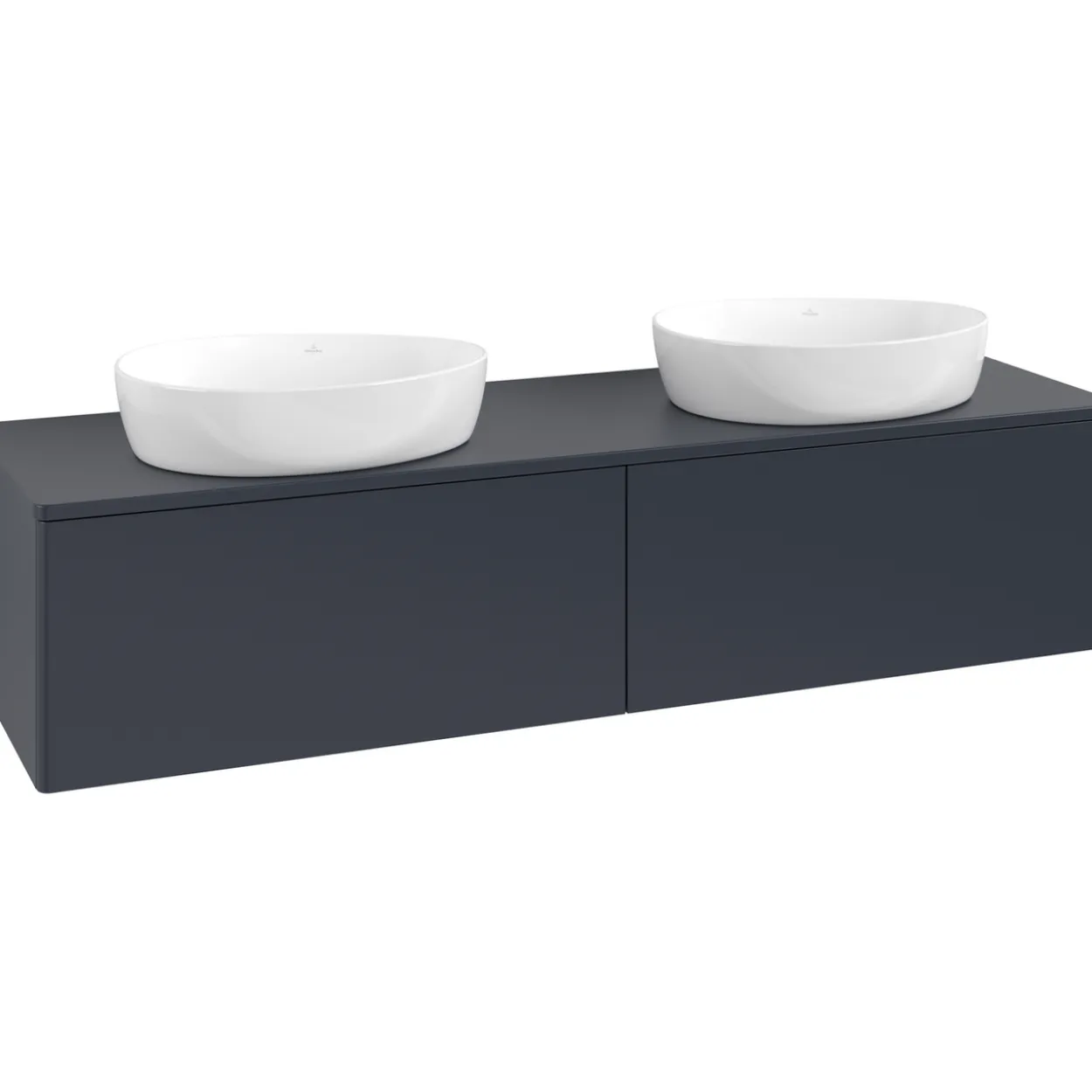 V&b antao servantskap 2 skuffer glatt 1600x360x500 for 2 serv. u/kranhull blå
