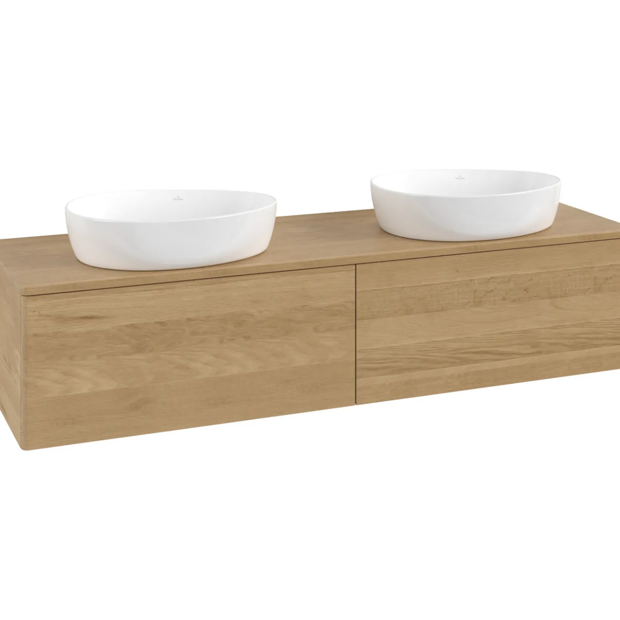 V&b antao servantskap 2 skuffer glatt 1600x360x500 for 2 serv. u/kranhull eik