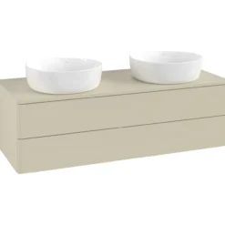 V&b antao servantskap 2 skuffer glatt 1200x360x500 for 2 serv. u/kranhull silkegrå