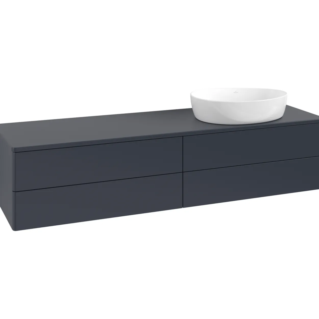 V&b antao servantskap 4 skuffer glatt 1600x360x500 høyre m/kranhull blå
