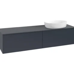 V&b antao servantskap 2 skuffer glatt 1600x360x500 høyre m/kranhull blå