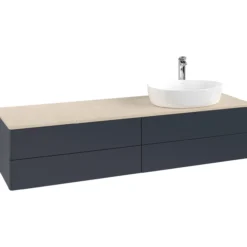 V&b antao servantskap 4 skuffer glatt 1600x360x500 høyre m/kranhull blå/créme