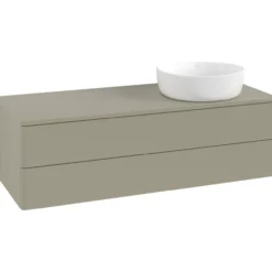 V&b antao servantskap 2 skuffer glatt 1200x360x500 høyre m/kranhull stengrå