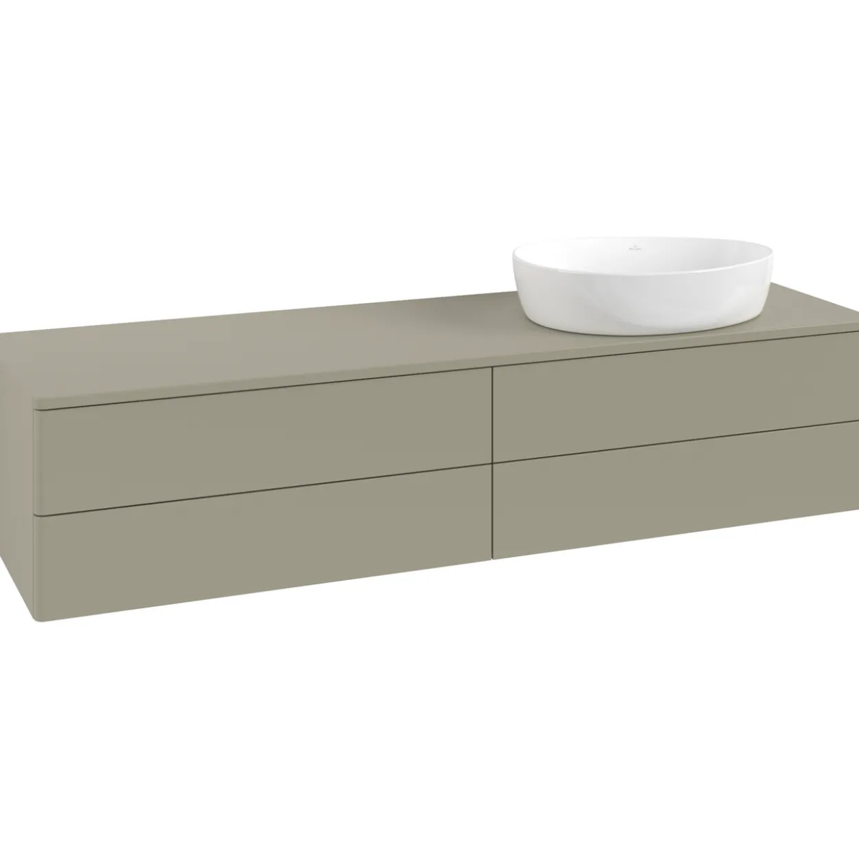 V&b antao servantskap 4 skuffer glatt 1600x360x500 høyre m/kranhull stengrå