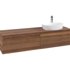 V&b antao servantskap 2 skuffer glatt 1600x360x500 høyre m/kranhull valnøtt/valnøtt