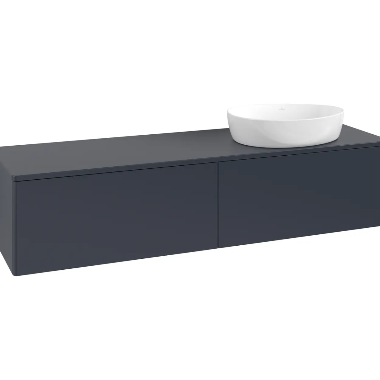 V&b antao servantskap 2 skuffer glatt 1600x360x500 høyre u/kranhull blå