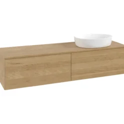 V&b antao servantskap 2 skuffer glatt 1600x360x500 høyre u/kranhull eik