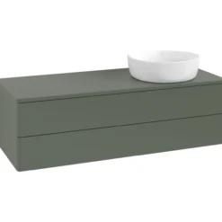V&b antao servantskap 2 skuffer glatt 1200x360x500 høyre u/kranhull grønn