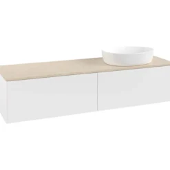 V&b antao servantskap 2 skuffer glatt 1600x360x500 høyre u/kranhull matt hvit/créme