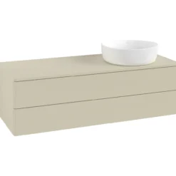 V&b antao servantskap 2 skuffer glatt 1200x360x500 høyre u/kranhull silkegrå