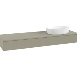 V&b antao servantskap 2 skuffer glatt 1600x190x500 høyre u/kranhull stengrå