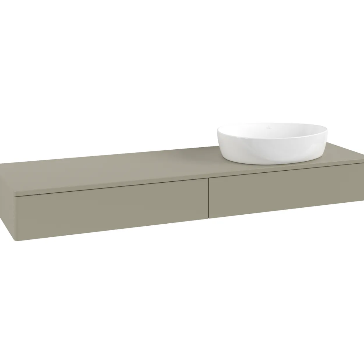 V&b antao servantskap 2 skuffer glatt 1600x190x500 høyre u/kranhull stengrå