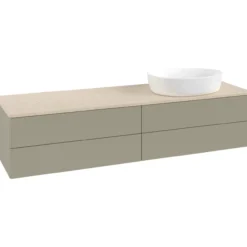 V&b antao servantskap 4 skuffer glatt 1600x360x500 høyre u/kranhull stengrå/créme