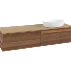 V&b antao servantskap 2 skuffer glatt 1600x360x500 høyre u/kranhull valnøtt/eik