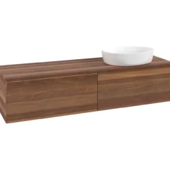 V&b antao servantskap 2 skuffer glatt 1600x360x500 høyre u/kranhull valnøtt/valnøtt