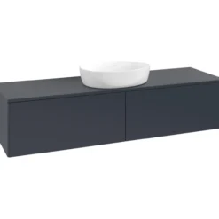 V&b antao servantskap 2 skuffer glatt 1600x360x500 m/kranhull blå