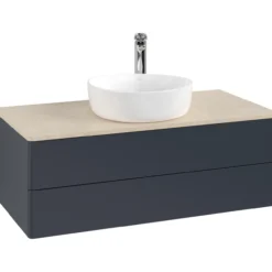 V&b antao servantskap 2 skuffer glatt 1000x360x500 m/kranhull blå/créme