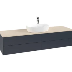 V&b antao servantskap 4 skuffer glatt 1600x360x500 m/kranhull blå/créme