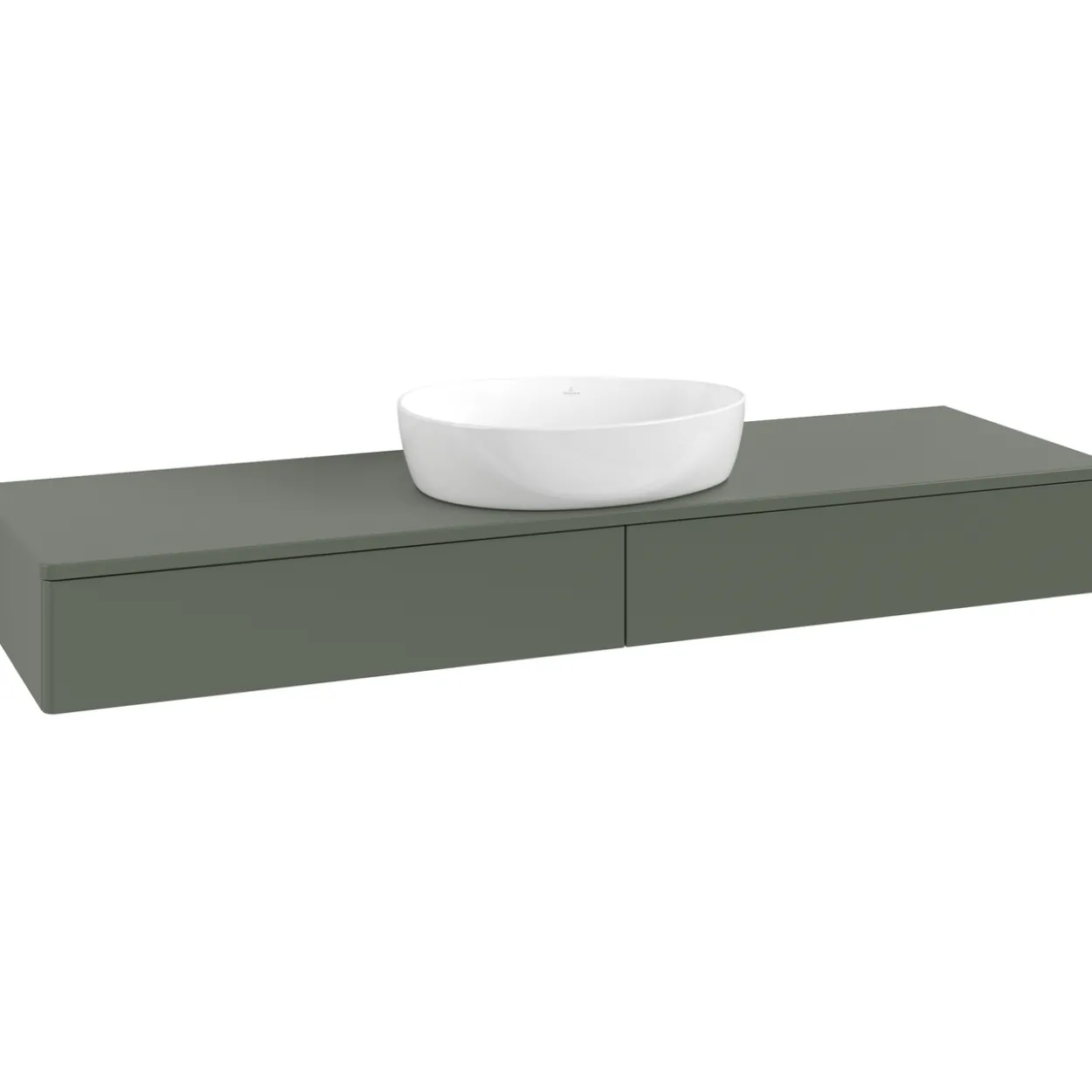 V&b antao servantskap 2 skuffer glatt 1600x190x500 m/kranhull grønn