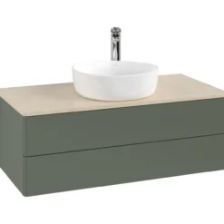 V&b antao servantskap 2 skuffer glatt 1000x360x500 m/kranhull grønn/créme
