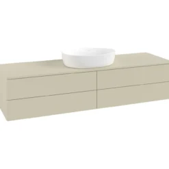 V&b antao servantskap 4 skuffer glatt 1600x360x500 m/kranhull silkegrå