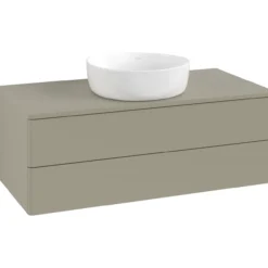 V&b antao servantskap 2 skuffer glatt 1000x360x500 m/kranhull stengrå