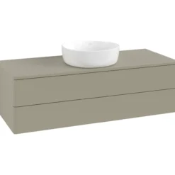 V&b antao servantskap 2 skuffer glatt 1200x360x500 m/kranhull stengrå