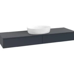 V&b antao servantskap 2 skuffer glatt 1600x190x500 u/kranhull blå