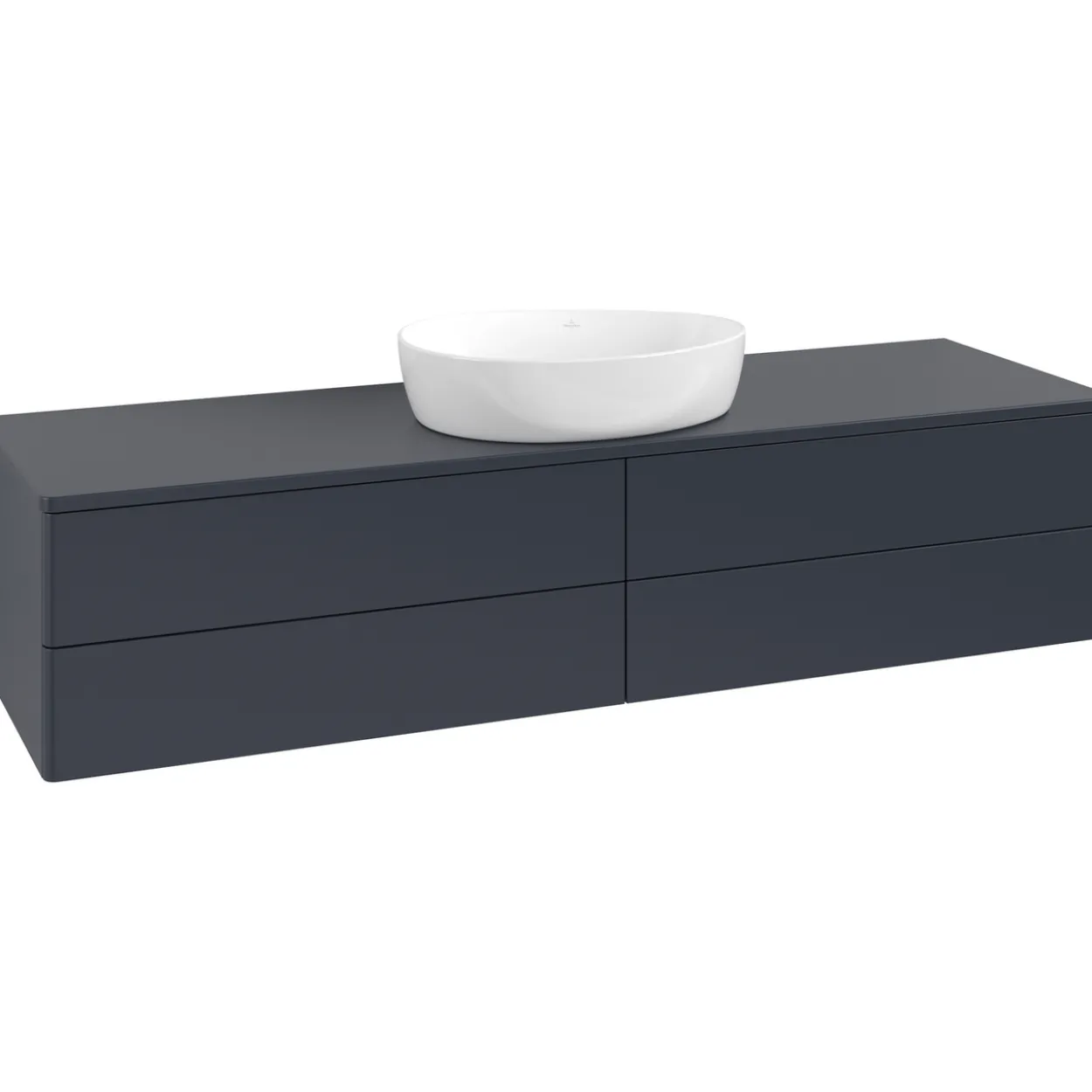 V&b antao servantskap 4 skuffer glatt 1600x360x500 u/kranhull blå