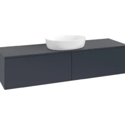 V&b antao servantskap 2 skuffer glatt 1600x360x500 u/kranhull blå