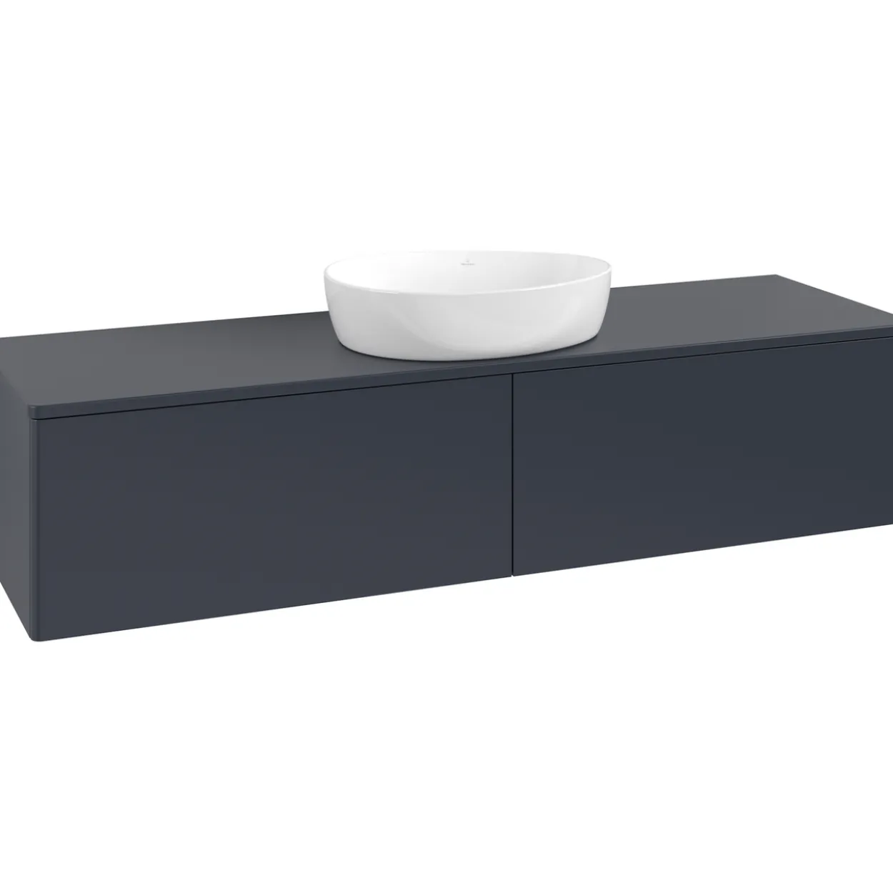 V&b antao servantskap 2 skuffer glatt 1600x360x500 u/kranhull blå