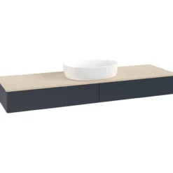 V&b antao servantskap 2 skuffer glatt 1600x190x500 u/kranhull blå/créme