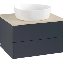 V&b antao servantskap 2 skuffer glatt 600x360x500 u/kranhull blå/créme