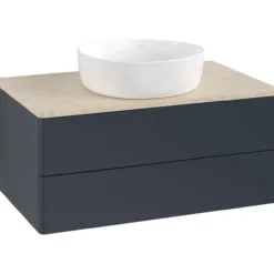 V&b antao servantskap 2 skuffer glatt 800x360x500 u/kranhull blå/créme