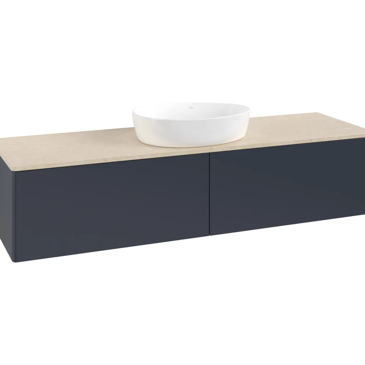 V&b antao servantskap 2 skuffer glatt 1600x360x500 u/kranhull blå/créme