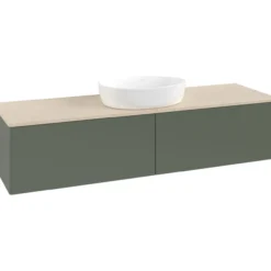 V&b antao servantskap 2 skuffer glatt 1600x360x500 u/kranhull grønn/créme