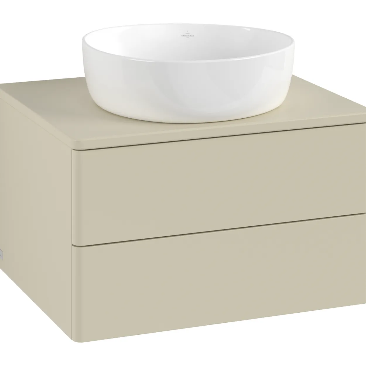 V&b antao servantskap 2 skuffer glatt 600x360x500 u/kranhull silkegrå