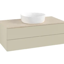V&b antao servantskap 2 skuffer glatt 1000x360x500 u/kranhull silkegrå/créme