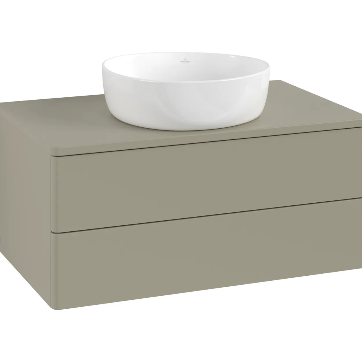 V&b antao servantskap 2 skuffer glatt 800x360x500 u/kranhull stengrå