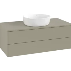 V&b antao servantskap 2 skuffer glatt 1000x360x500 u/kranhull stengrå