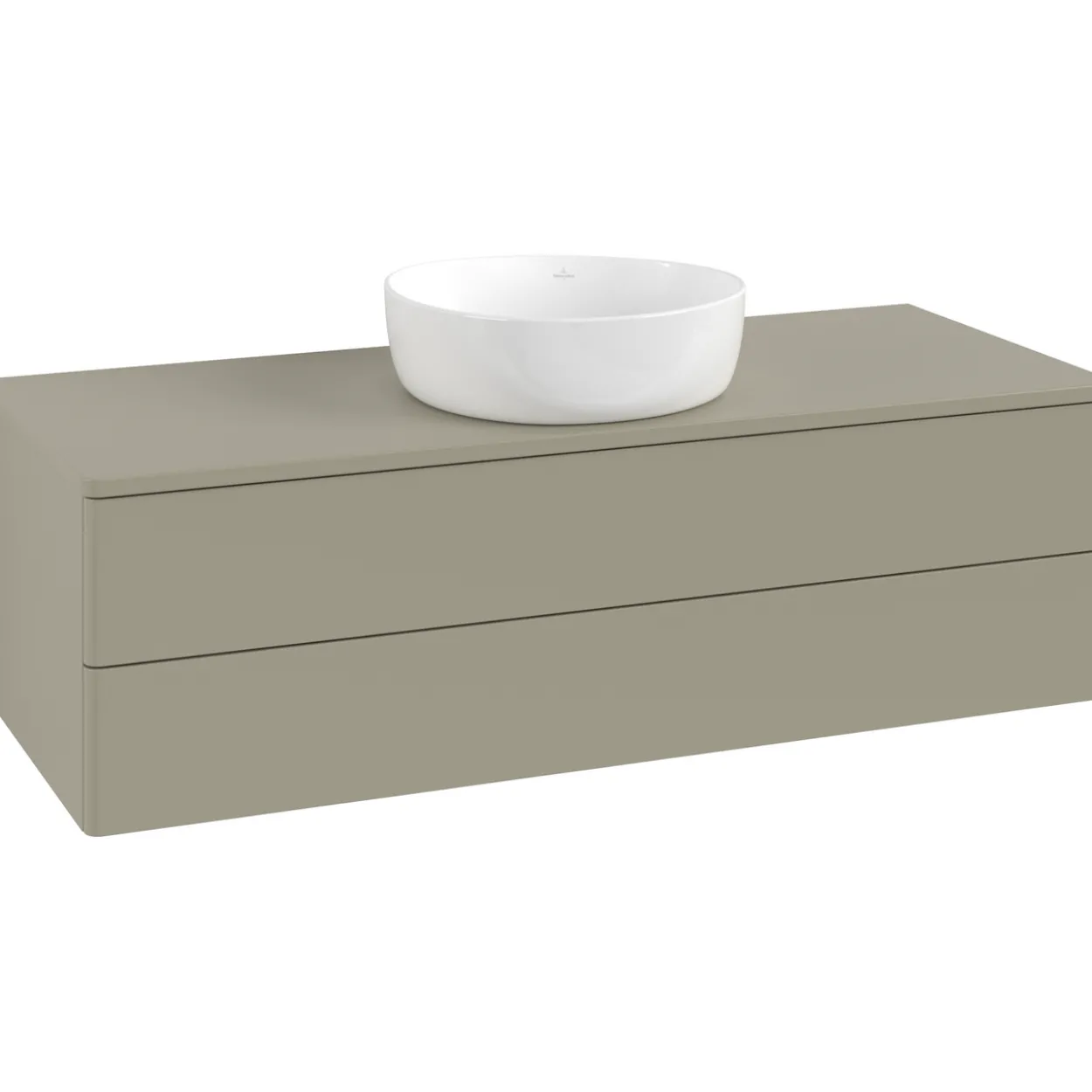 V&b antao servantskap 2 skuffer glatt 1200x360x500 u/kranhull stengrå