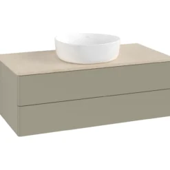 V&b antao servantskap 2 skuffer glatt 1000x360x500 u/kranhull stengrå/créme